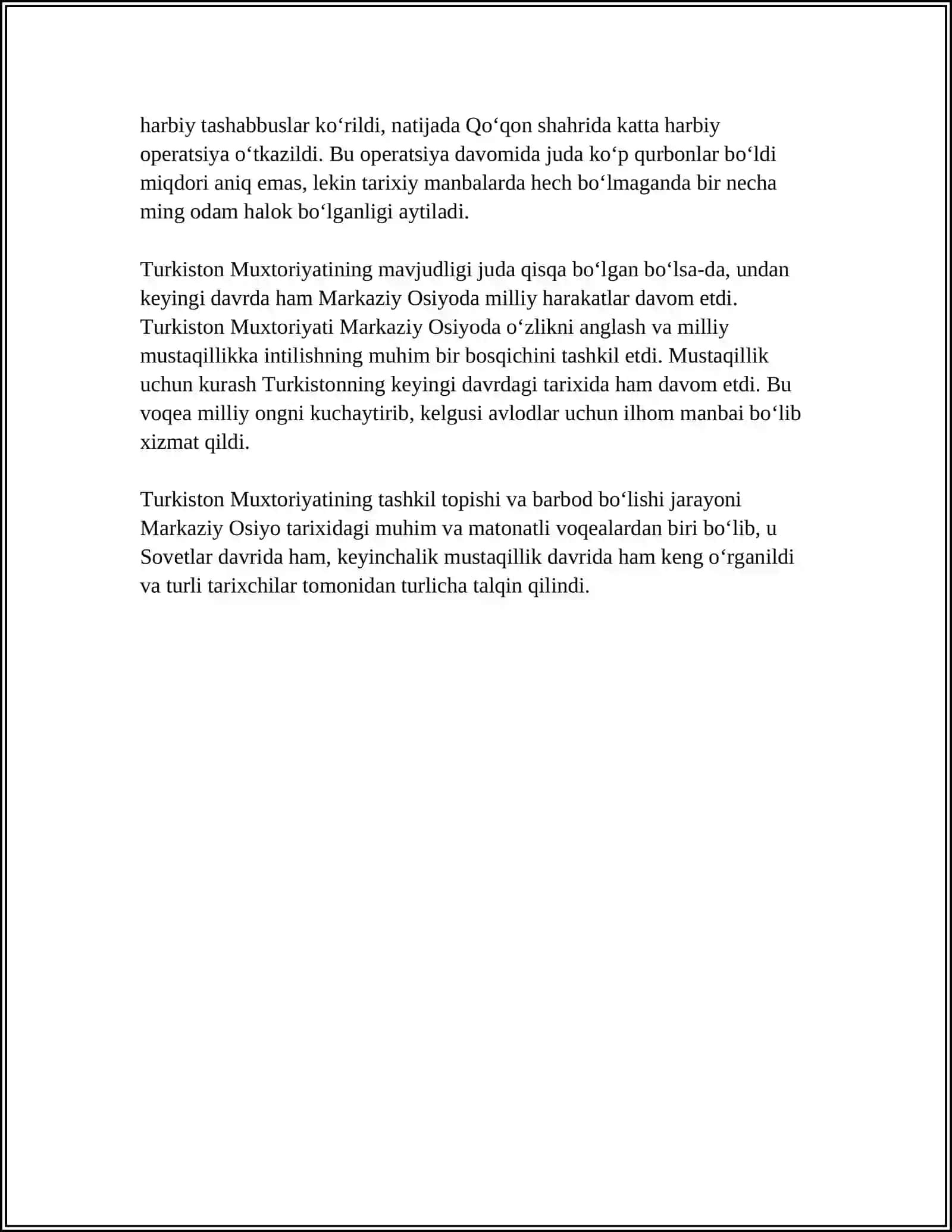 Turkiston Muxtoriyati Referati 4