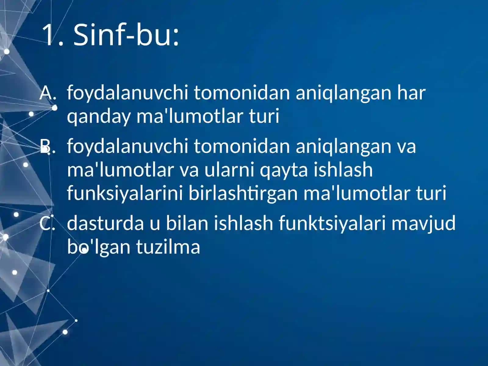 Sinf vorisligida modifikator ruxsatlar bilan ishlash 4