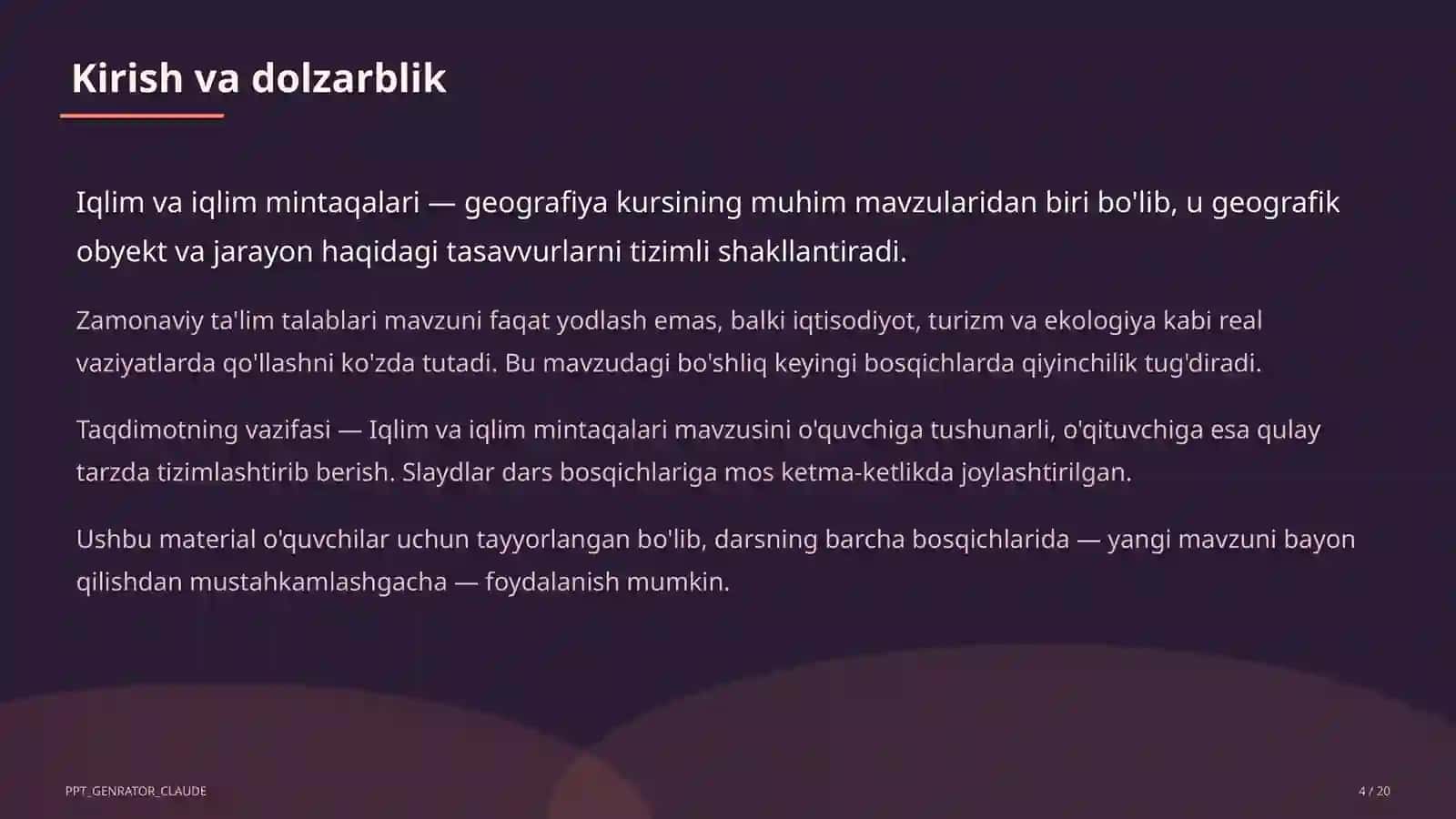 Iqlim va iqlim mintaqalari (6-sinf) 4