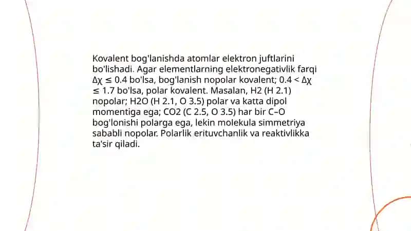 Kimyoviy bog'lanishlar 4