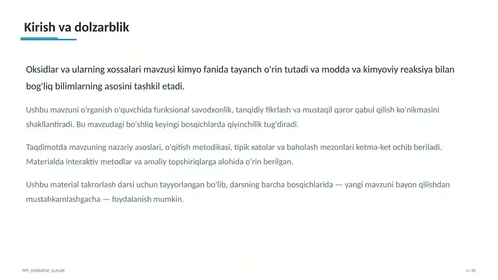 Oksidlar va ularning xossalari (8-sinf) 4