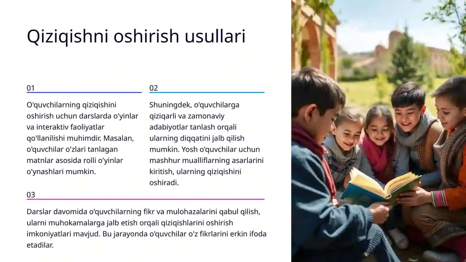 Sinfdan tashqari matn o‘qish darslarini rejalashtirish 4