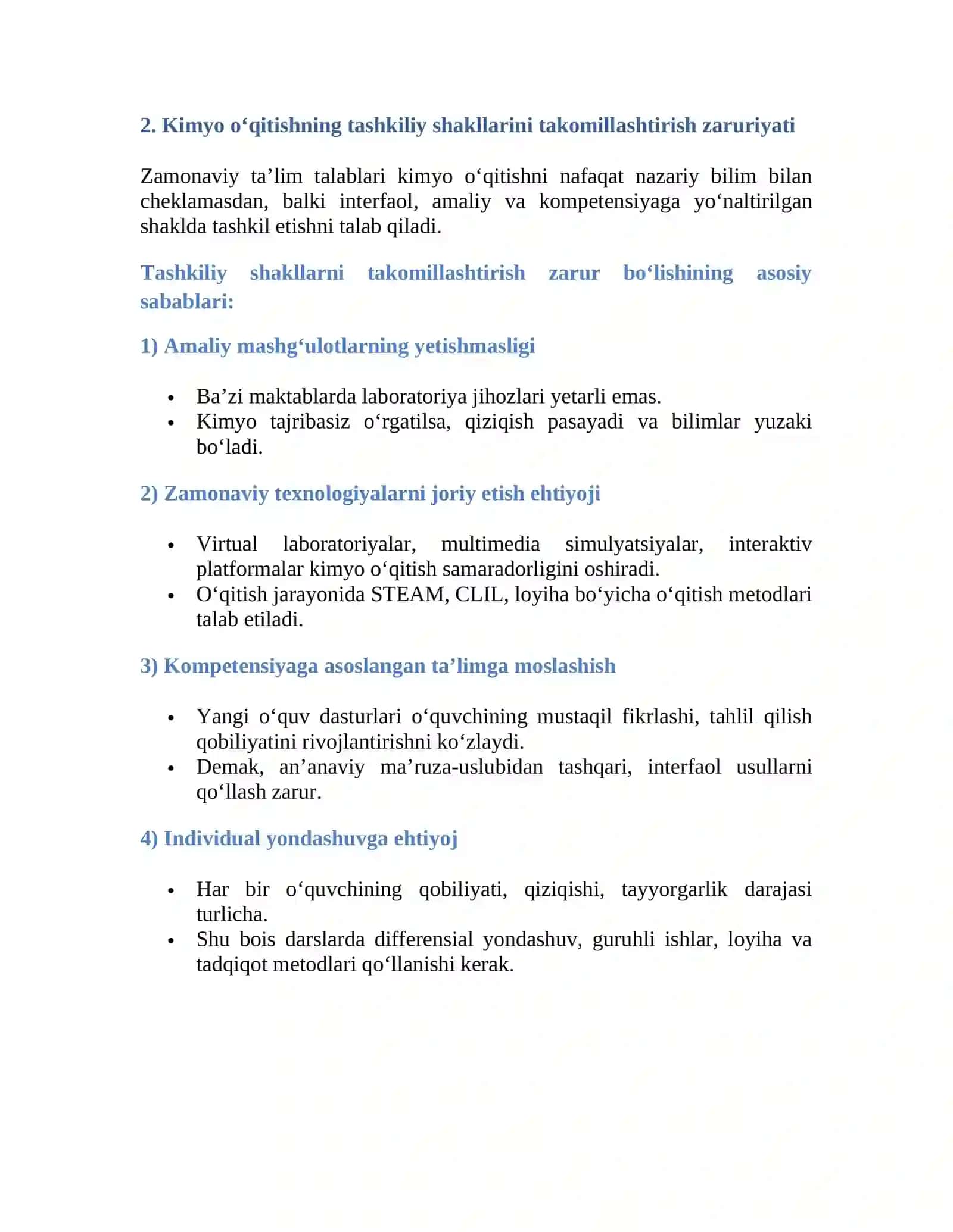 Maxsus fanlarni o‘qitish metodikasi fanidan tayyorlagan REFERATI 4