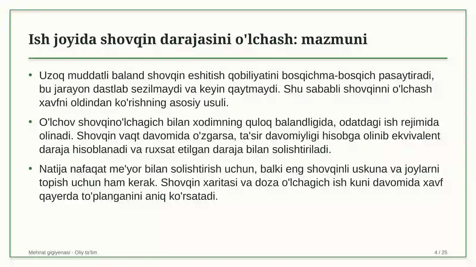Elektrotexnika sanoatida ish joyida shovqin darajasini o'lchash 4