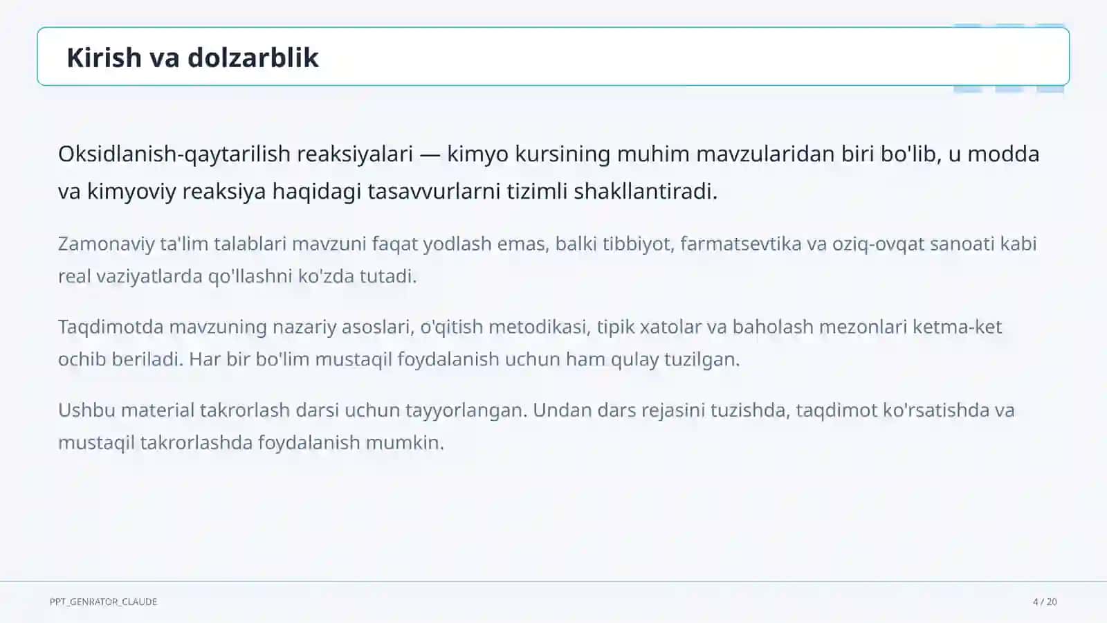 Oksidlanish-qaytarilish reaksiyalari (8-sinf) 4