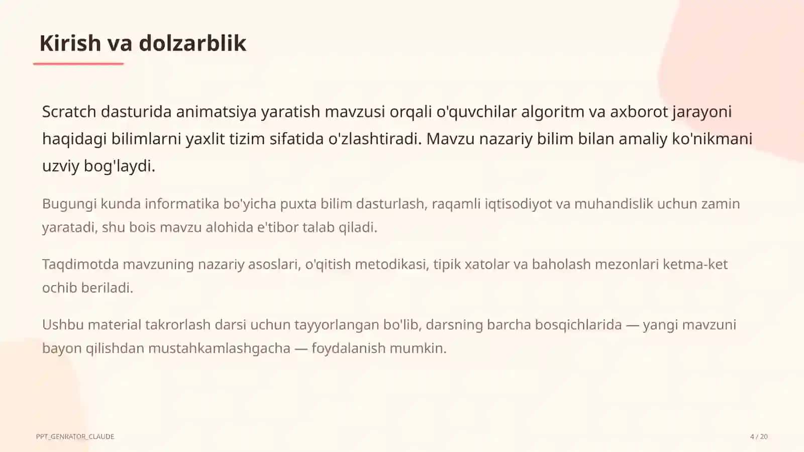 Scratch dasturida animatsiya yaratish (6-sinf) 4