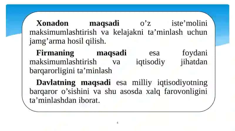 IQTISODIYOT, BOZOR VA IQTISODIY SIYOSAT. 4