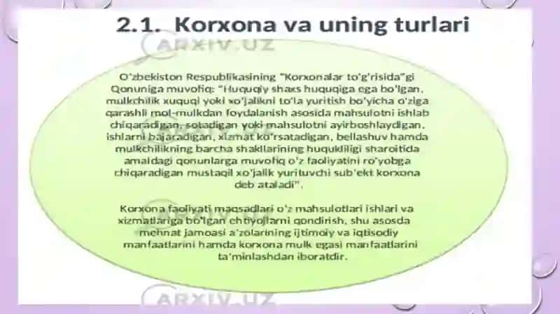 Mavzu: Korxona – tadbirkorlikning tashkiliy ko’rinishi. Korxona mulki va uning manbalari 4
