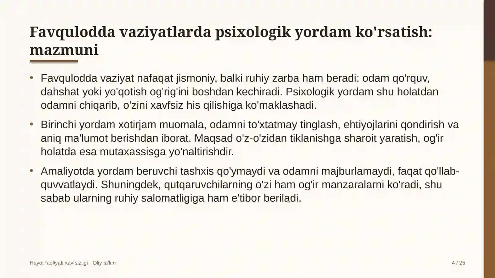 Ko'kalamzorlashtirish xizmatida favqulodda vaziyatlarda psixologik yordam ko'rsatish 4