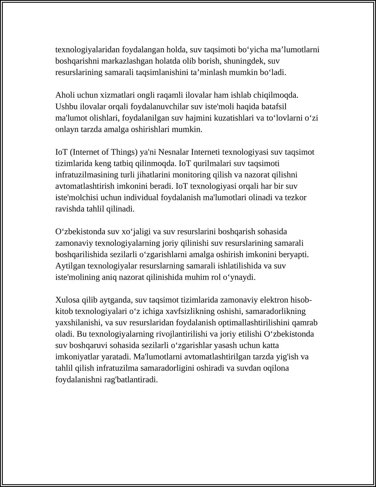 Suv taqsimot tizimlarida zamonaviy elektron hisob-kitob texnologiyalari 4