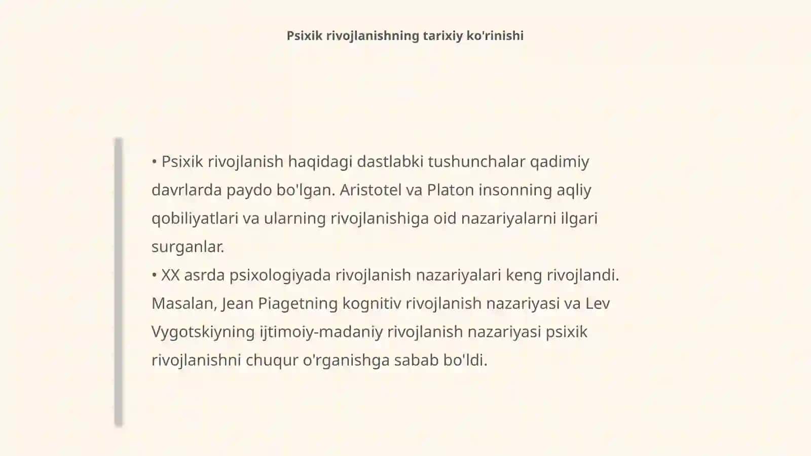Psixik rivojlanishning asosiy qonuniyatlari 4