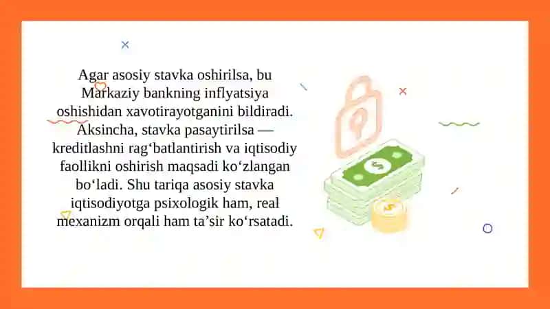 Asosiy foiz stavkasining o'zgarishi boshqa foiz stavkalariga ta'siri 4