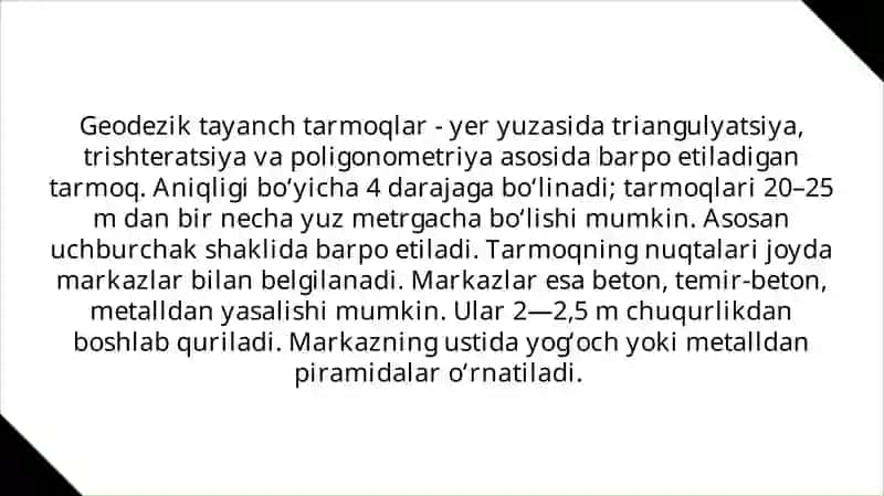 Geodezik Tayanch Tarmoqlar va Burchakolchash Turlari 4