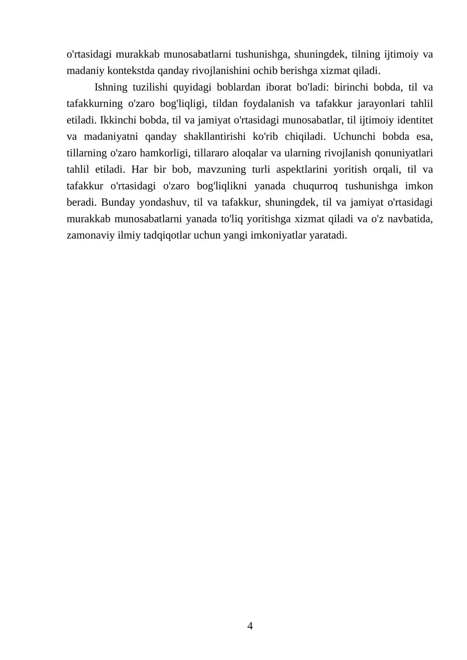Til va tafakkur. Til va jamiyat. Tillarning òzaro hamkorligi va rivojlanish qonuniyati 4