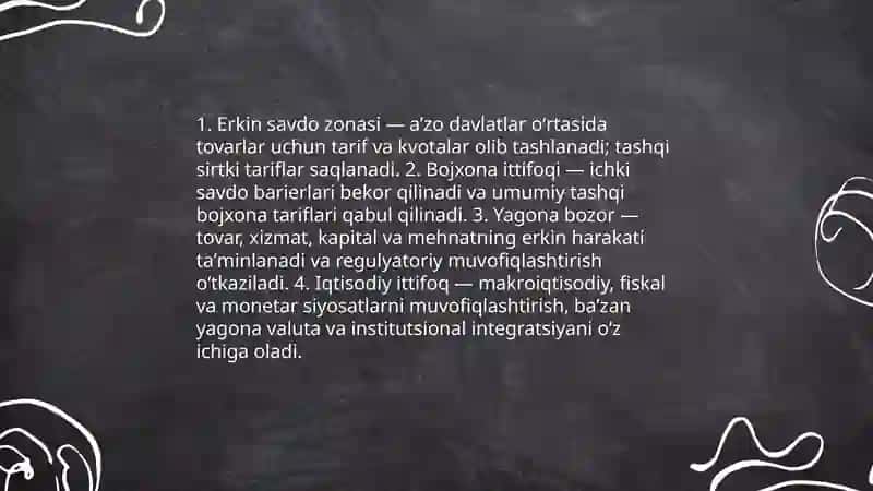 Xalqaro iqtisodiy integratsiya 4