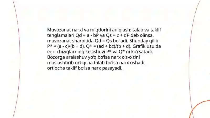 Bozor muvozanati va unga ta'sir ko'rsatuvchi omillar tahlili 4