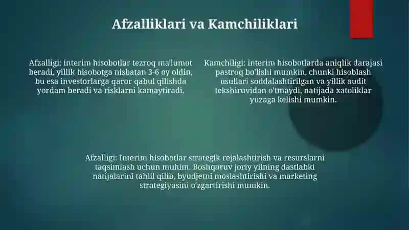 Xalqı aralıq esap kitaplarg'a salıstırmalı xarakteristika 4
