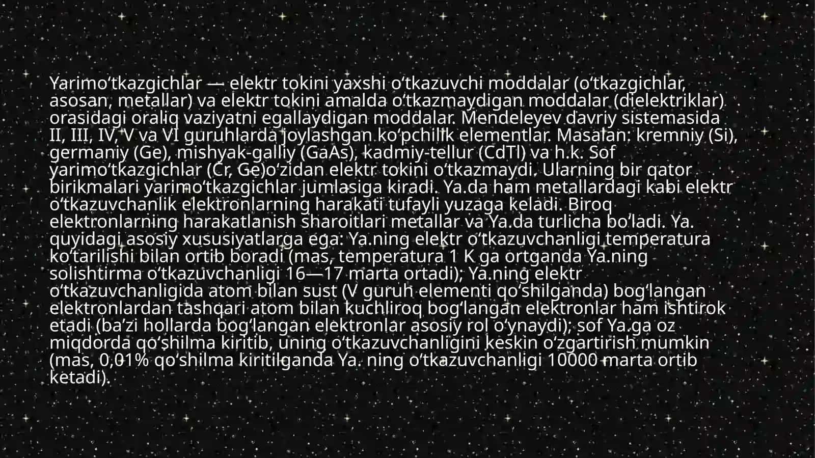 Yarim o`tkazgichlarning elektr o`tkazuvchanligi va Fermi sathi 4
