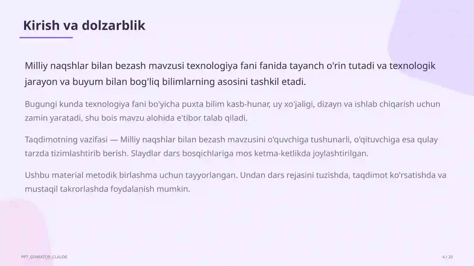 Milliy naqshlar bilan bezash (3-sinf) 4