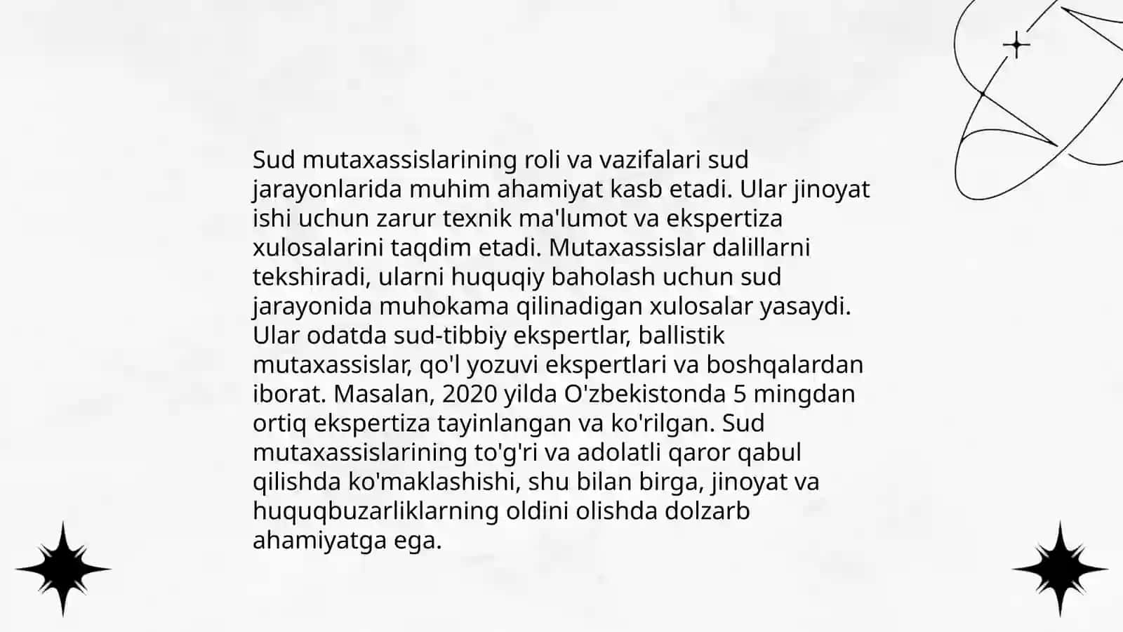Sud jarayonida mutaxassis xulosalarining mazmuni va shall 4