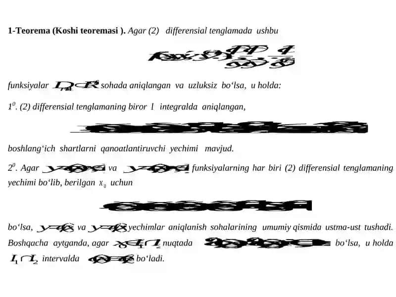 Ikkinchi tartibli chiziqli bir jinsli differensial tenglamalar. Asosiy xossalar 4