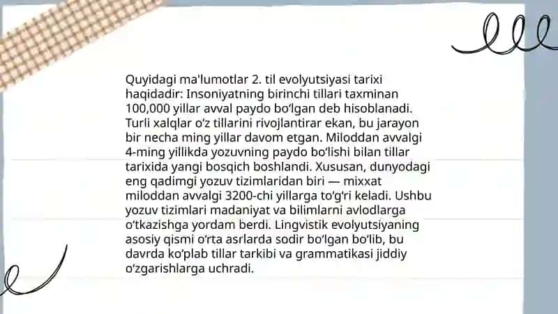 Tilning paydo bo'lishi haqida ma'lumot 4