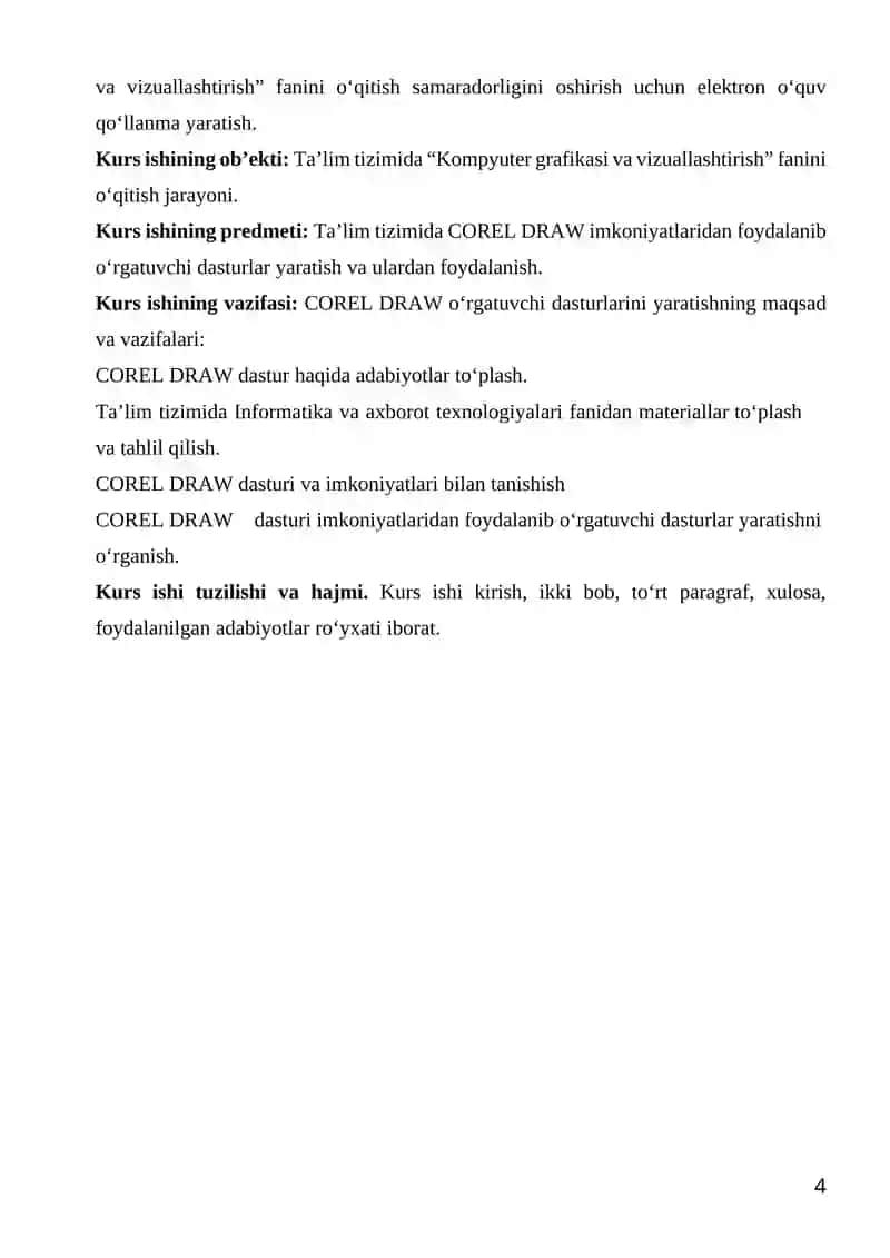 Corel DRAW DASTURIY PAKETI 4