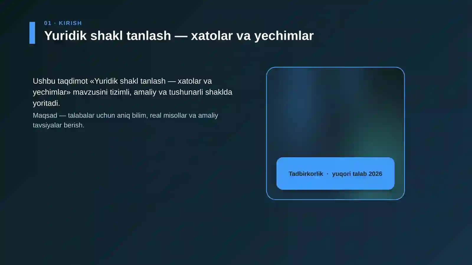 Yuridik shakl tanlash — xatolar va yechimlar 4