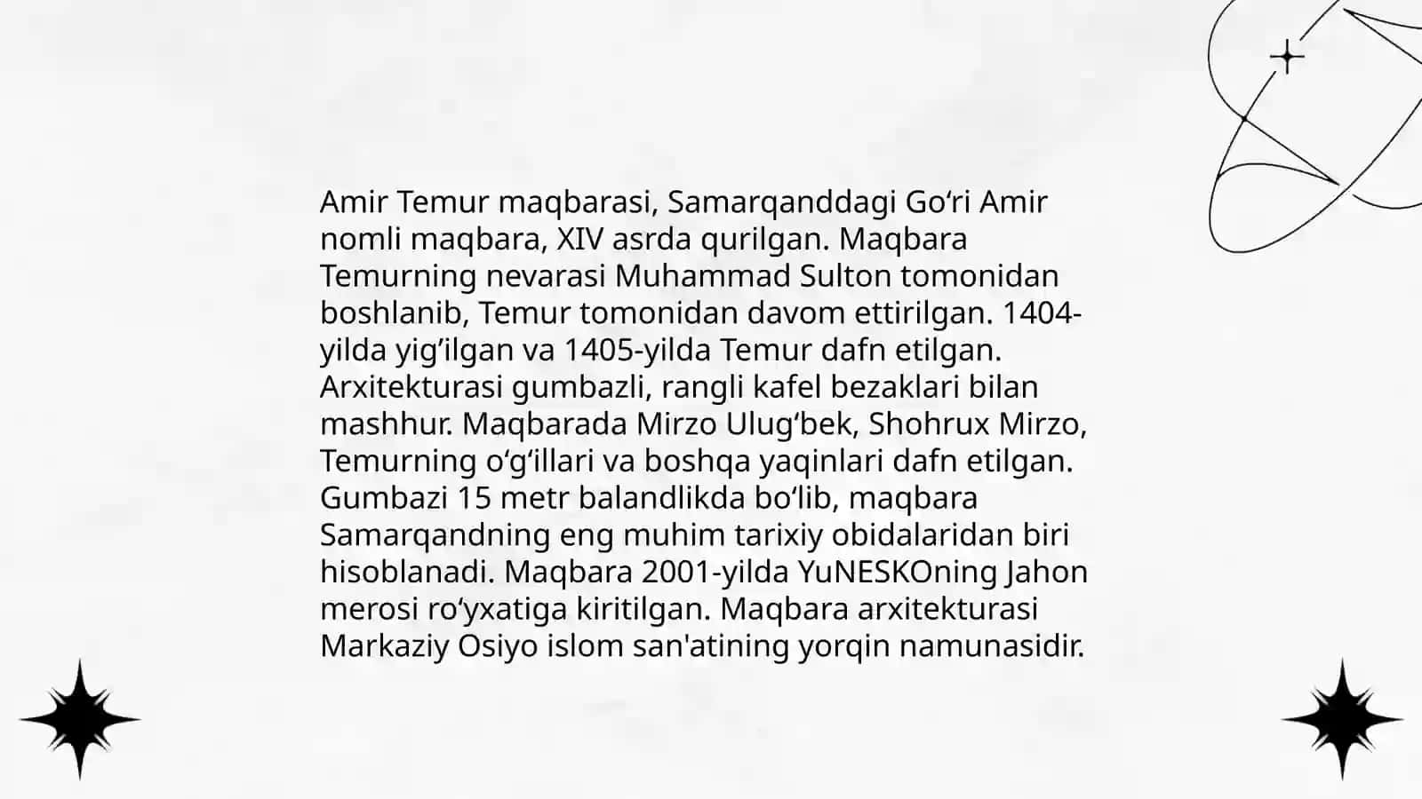 Shahrisabzga bir kunlik marshrut tuzish 4