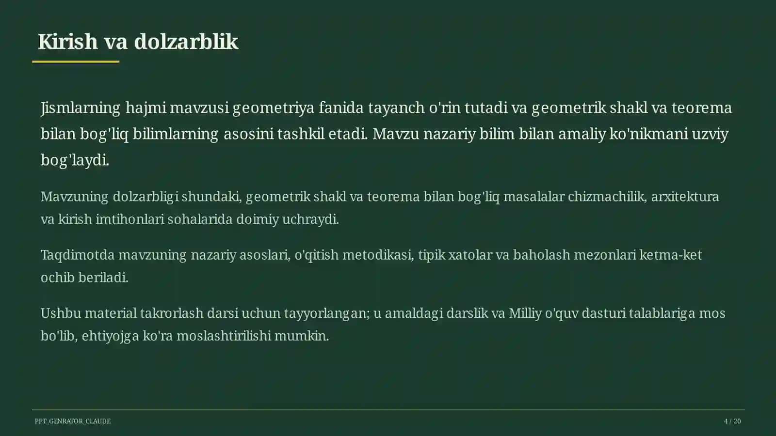 Geometriya (7-11) takrorlash darsi 4