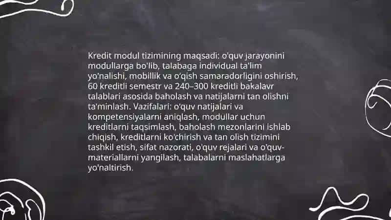 Kredit modul tizimi haqida tushuncha 4