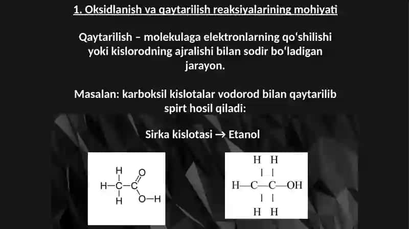 Organikkimyo fanidan Mustaqil ishi 4