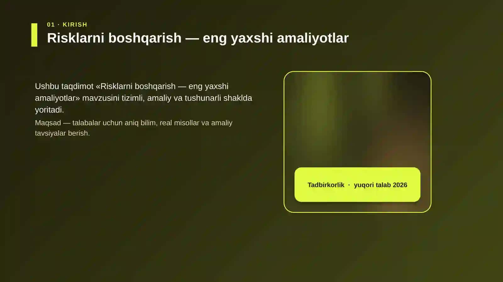 Risklarni boshqarish — eng yaxshi amaliyotlar 4