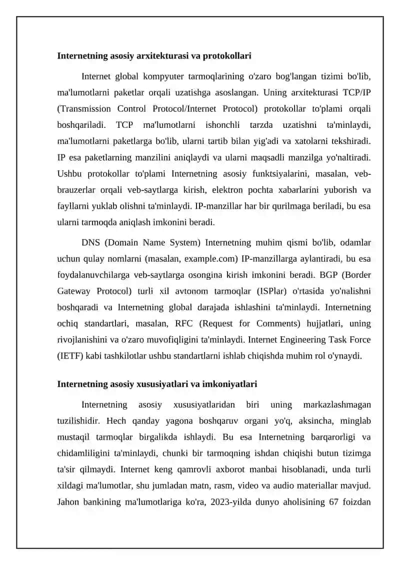 Internet va uning xususiyatlari 4