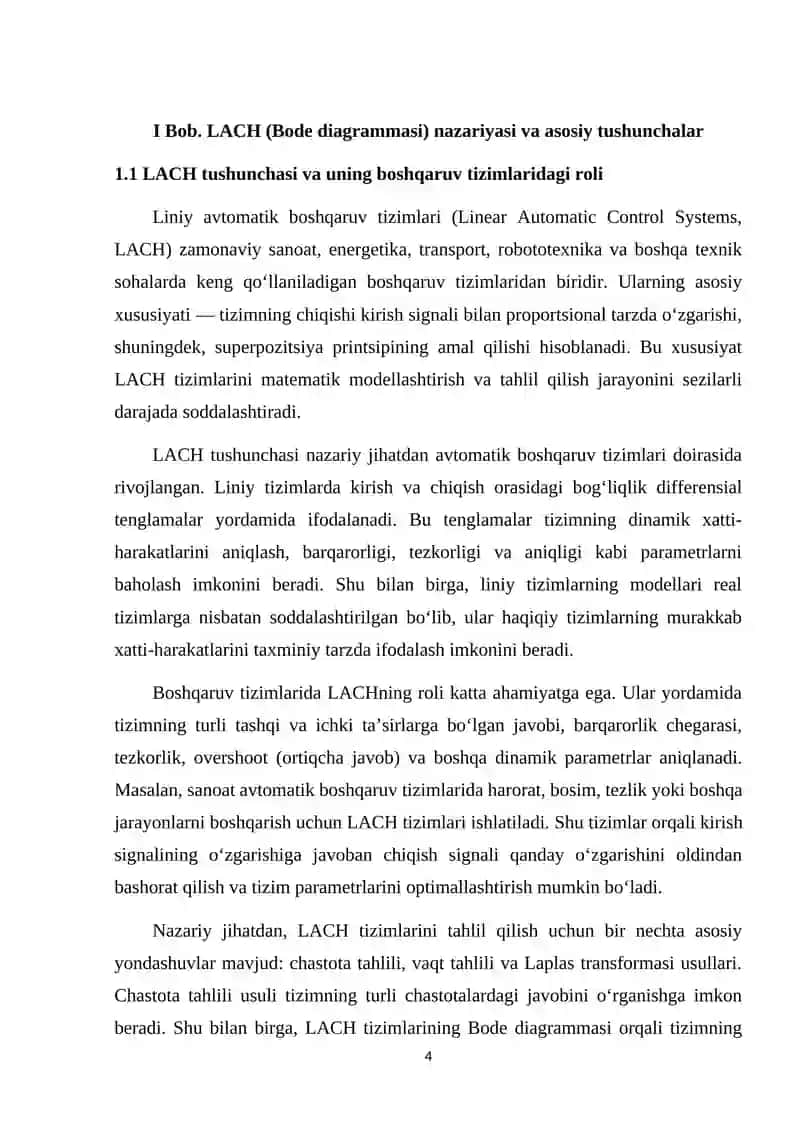 LACH (Bode diagrammasi) ni Matlab dasturida qurish 4