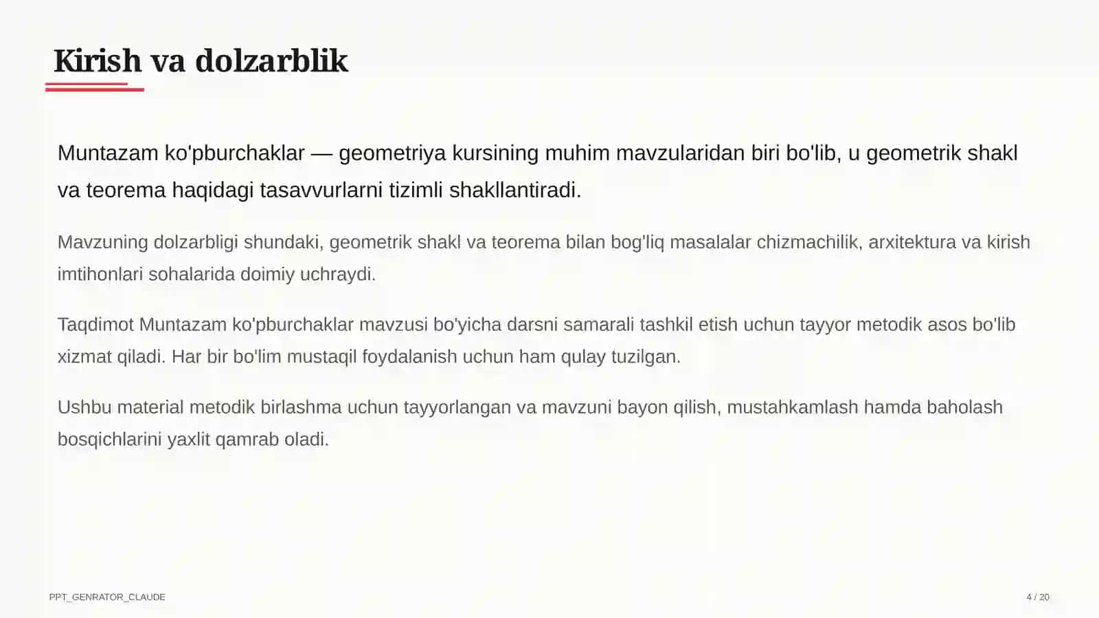 Muntazam ko'pburchaklar (9-sinf) 4