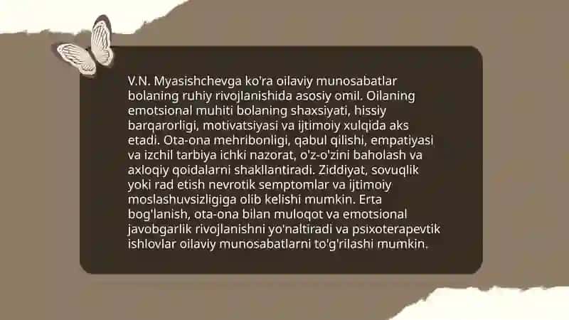 V.N.Myasishchevning munosabatlar psixologiyasida bola psixik taraqqiyoti qonuniyatlarning yoritilishi 4