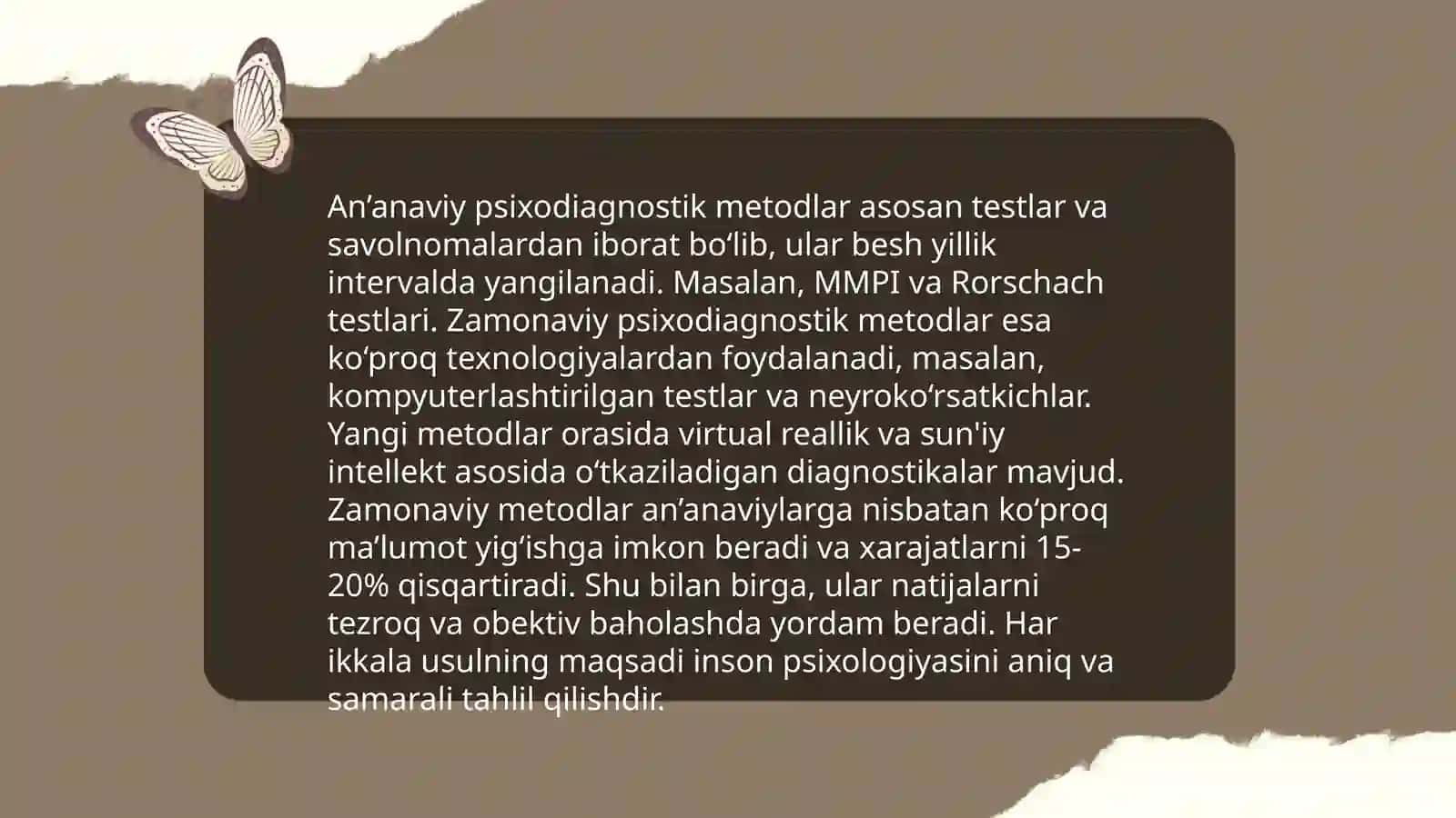 Psixodiagnostik metodlar klassifikatsiya va ularga yondashuvlar 4