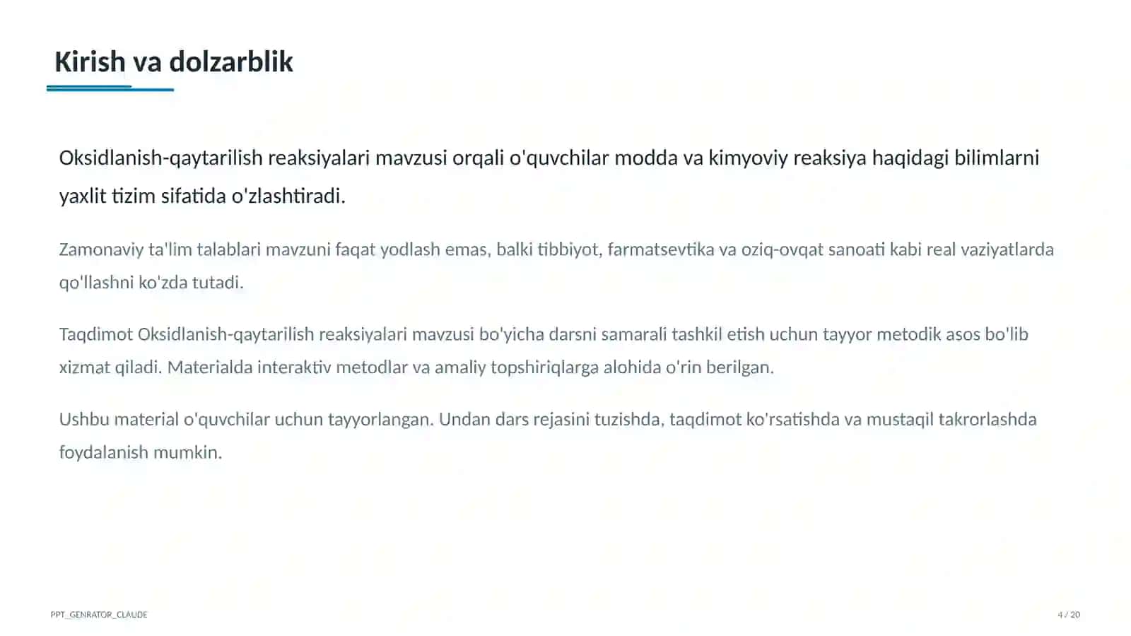 Oksidlanish-qaytarilish reaksiyalari (8-sinf) 4