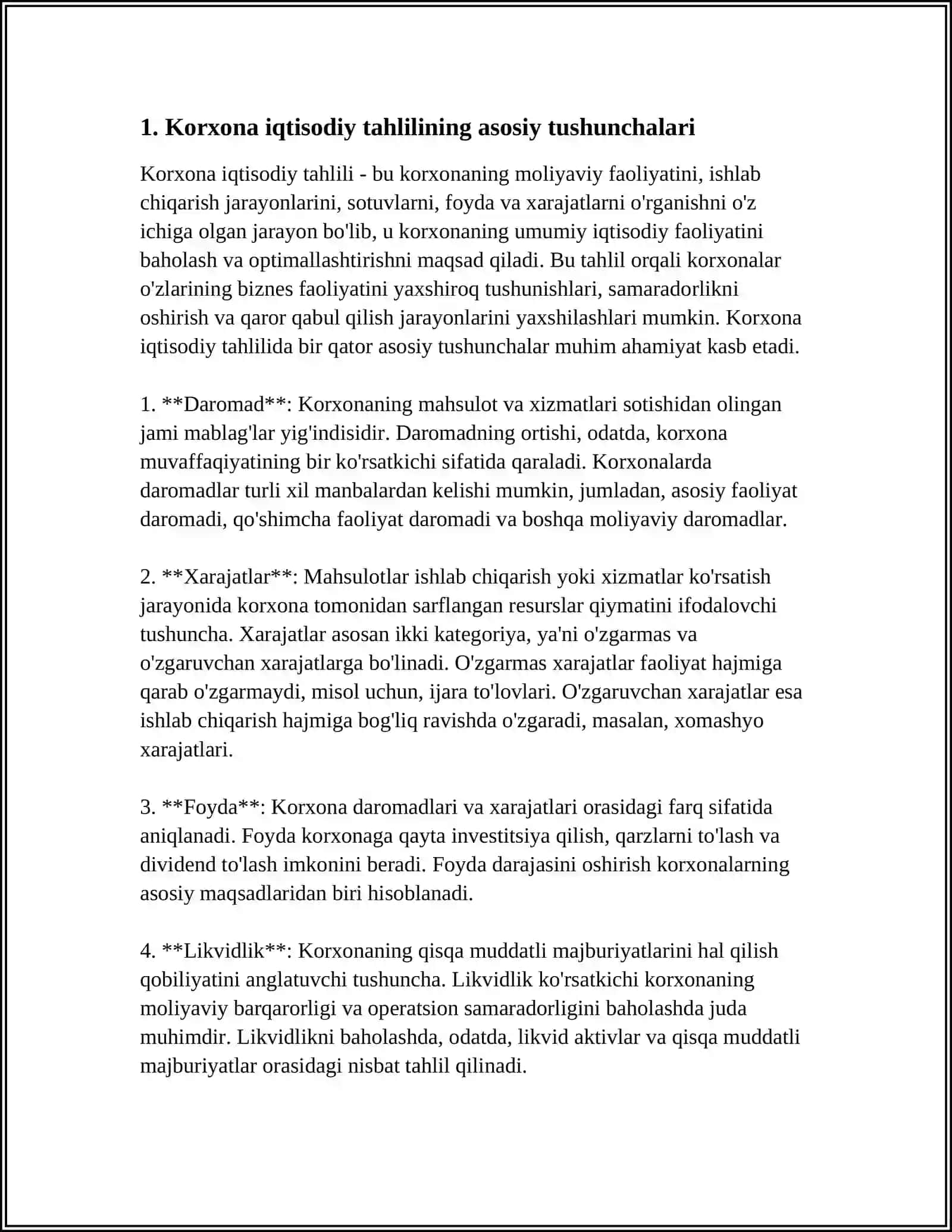 IQTISODIYOT SUBEKTLARIDA TAXLIL ISHLAB CHIQARISHNI TASHKIL QILISH 4