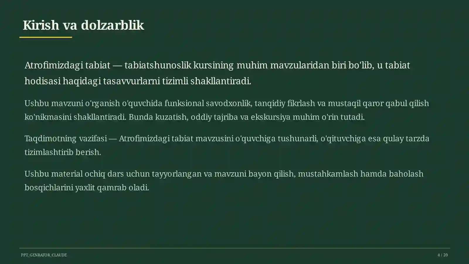 Atrofimizdagi tabiat (1-sinf) 4