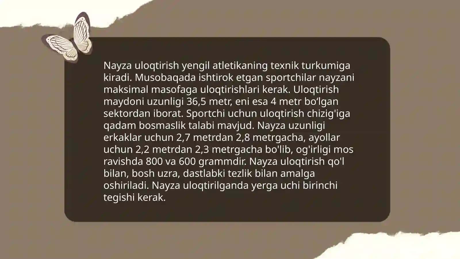 Granata va nayza uloqtirish turlari texnikasi 4