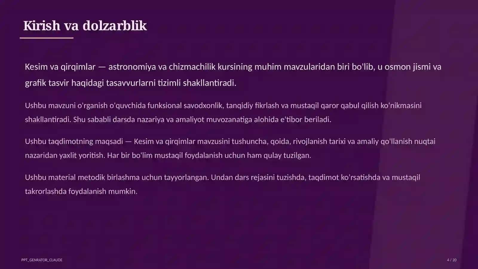 Kesim va qirqimlar (9-sinf) 4