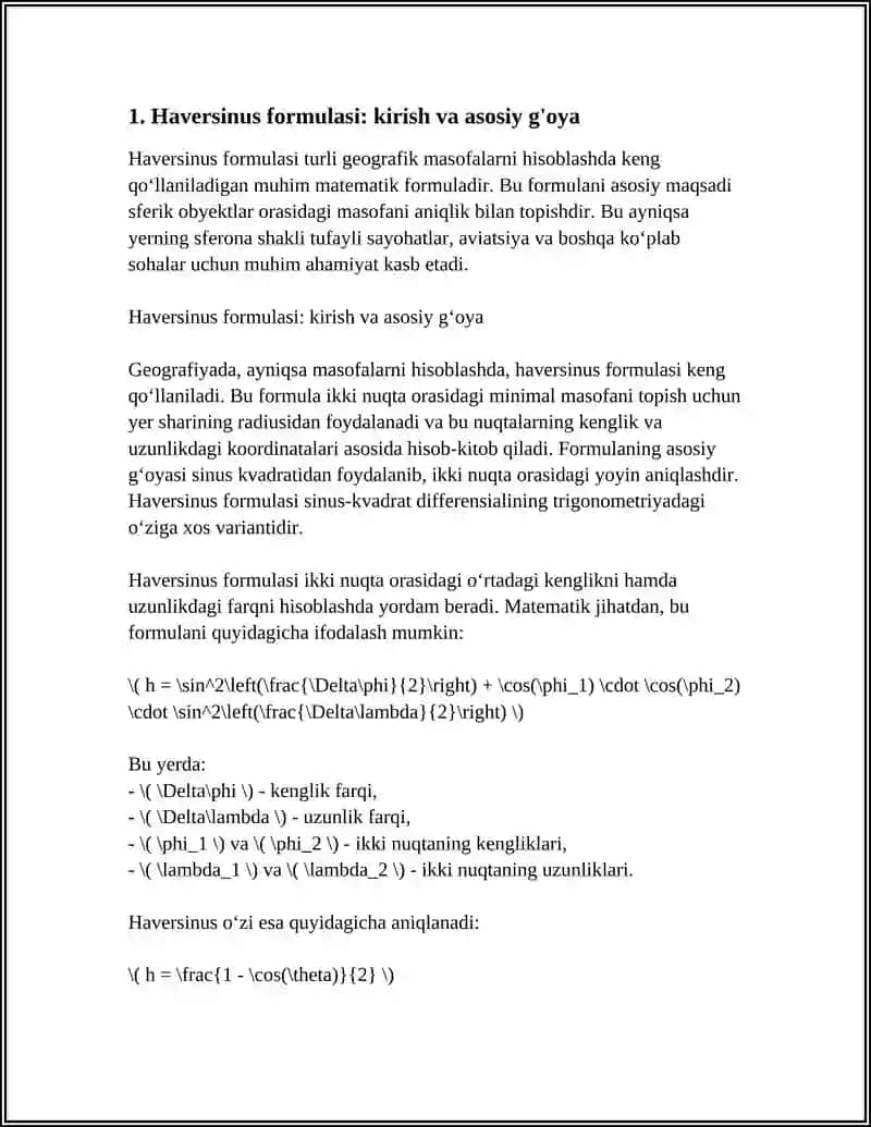 HAVERSINUS FORMULASI 4