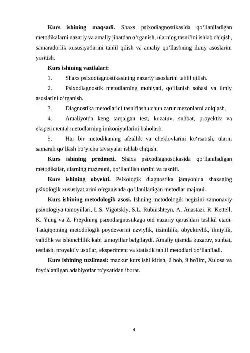 SHAXS PSIXODIAGNOSTIKASIDA QO’LLANILADIGAN METODIKALAR TASNIFI 4