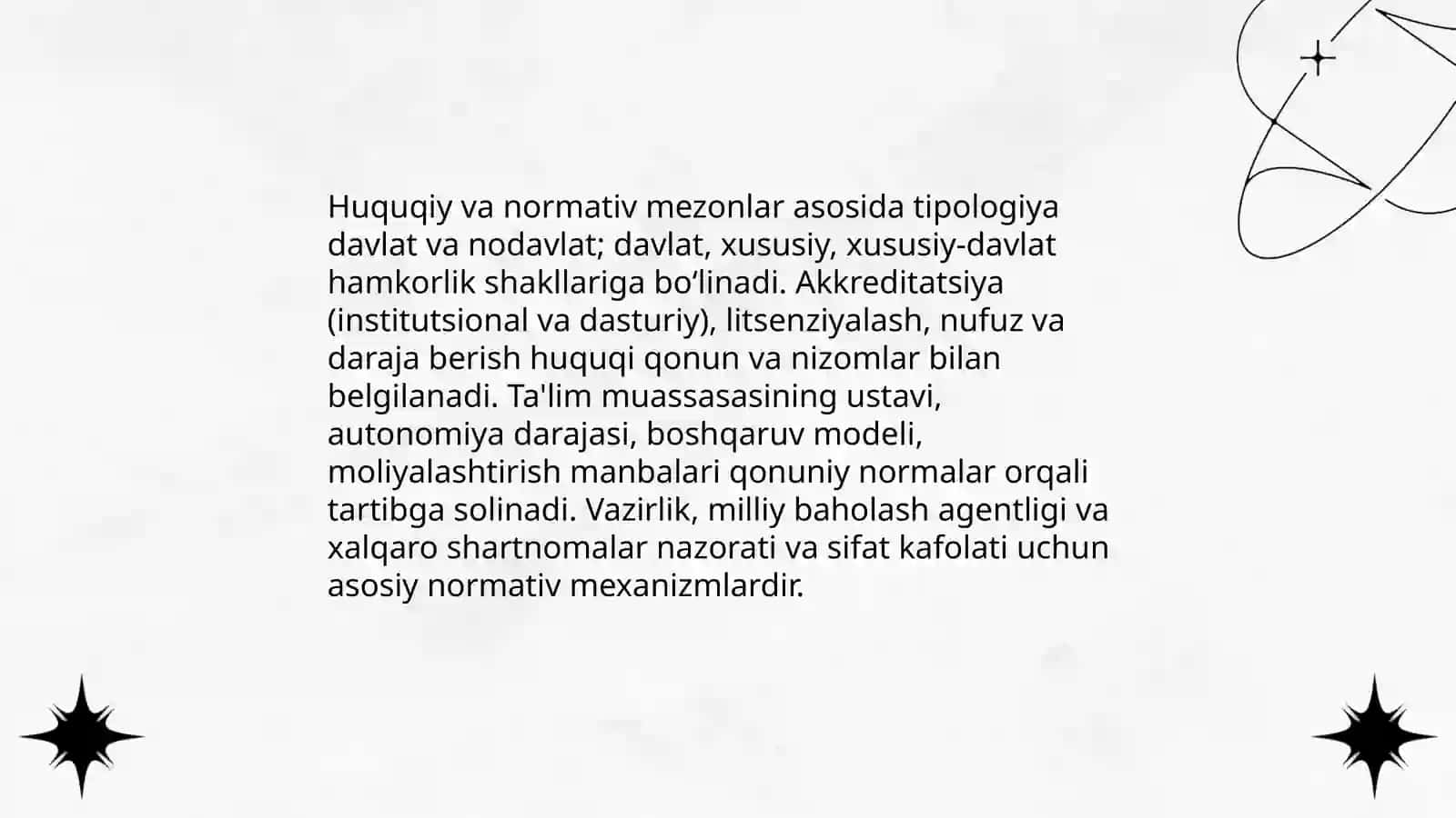 Oliy ta'lim tizimining tipologik tasnifiy mezonlari va ta'lim muassasalari nufuzi 4