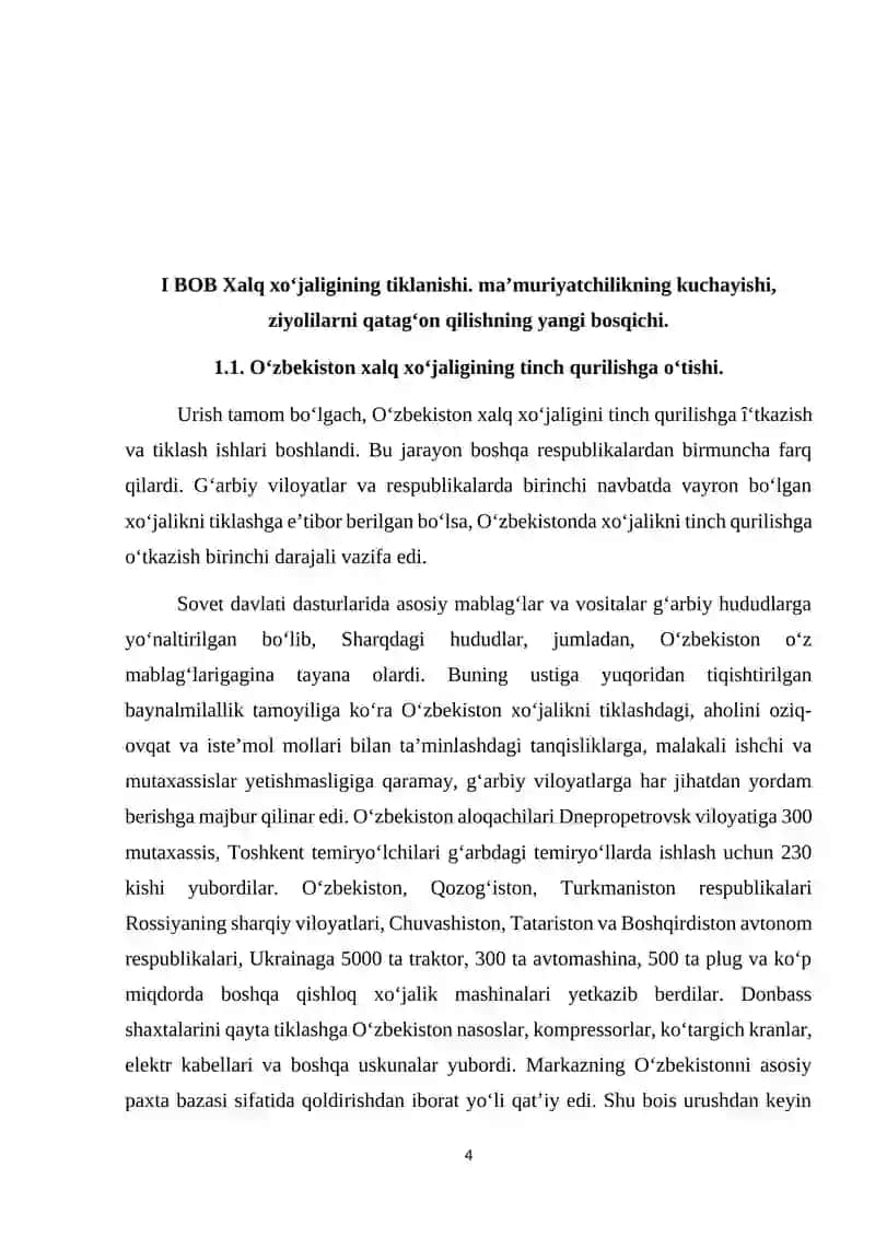 Urushdan keyingi yillarda xalq xo’jaligini tiklashdagi qiyinchiliklar 4