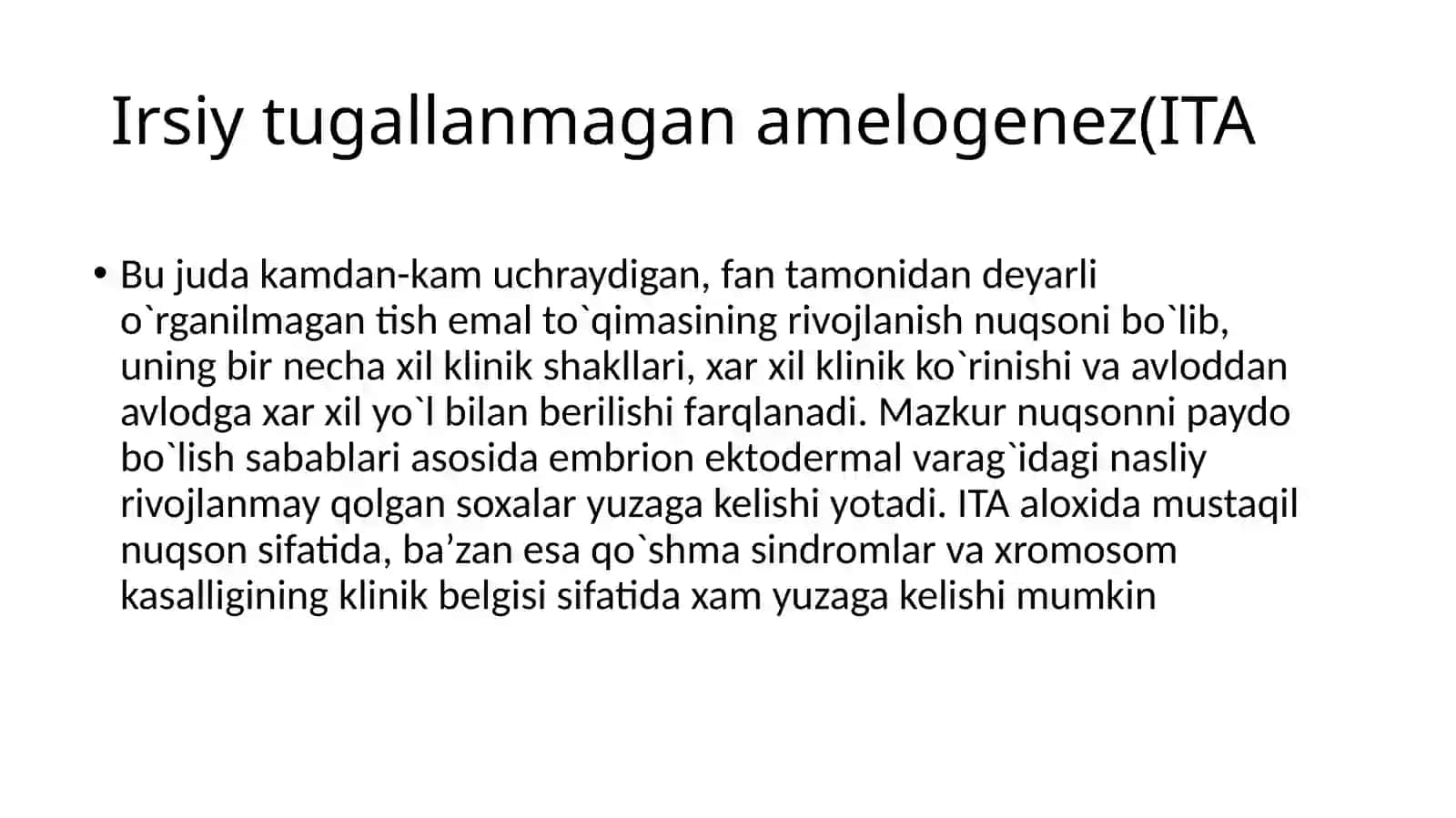 Tish qattiq to'qimasining nasllik kasalliklari 4