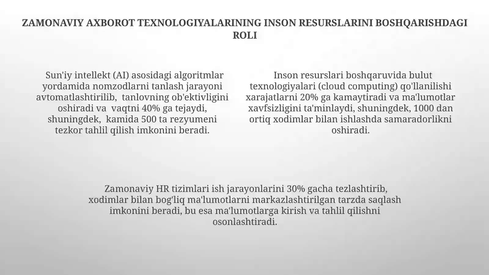 Inson resurslarini boshqarishda zamonaviy axborot texnologiyalaridan foydalanish 4