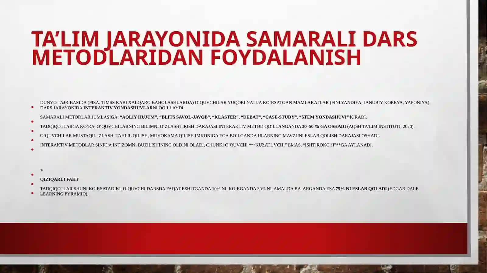 O‘quvchilar bilim sifatini oshirish va sinfda intizomni mustahkamlash 4